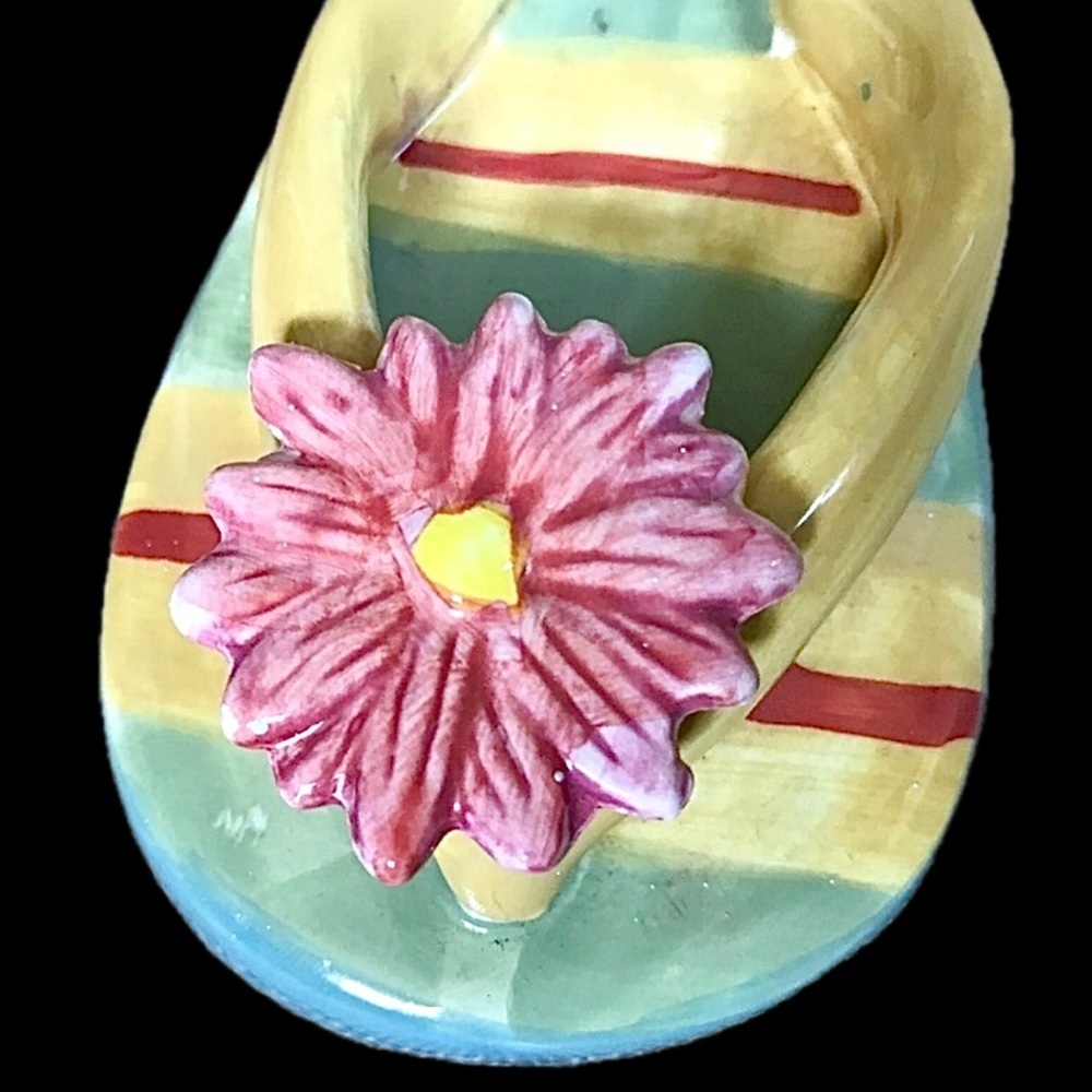 Single Flip Flop Tealight Candle Holder Colorful Summer Coastal Beach Tropical - Picture 3 of 9